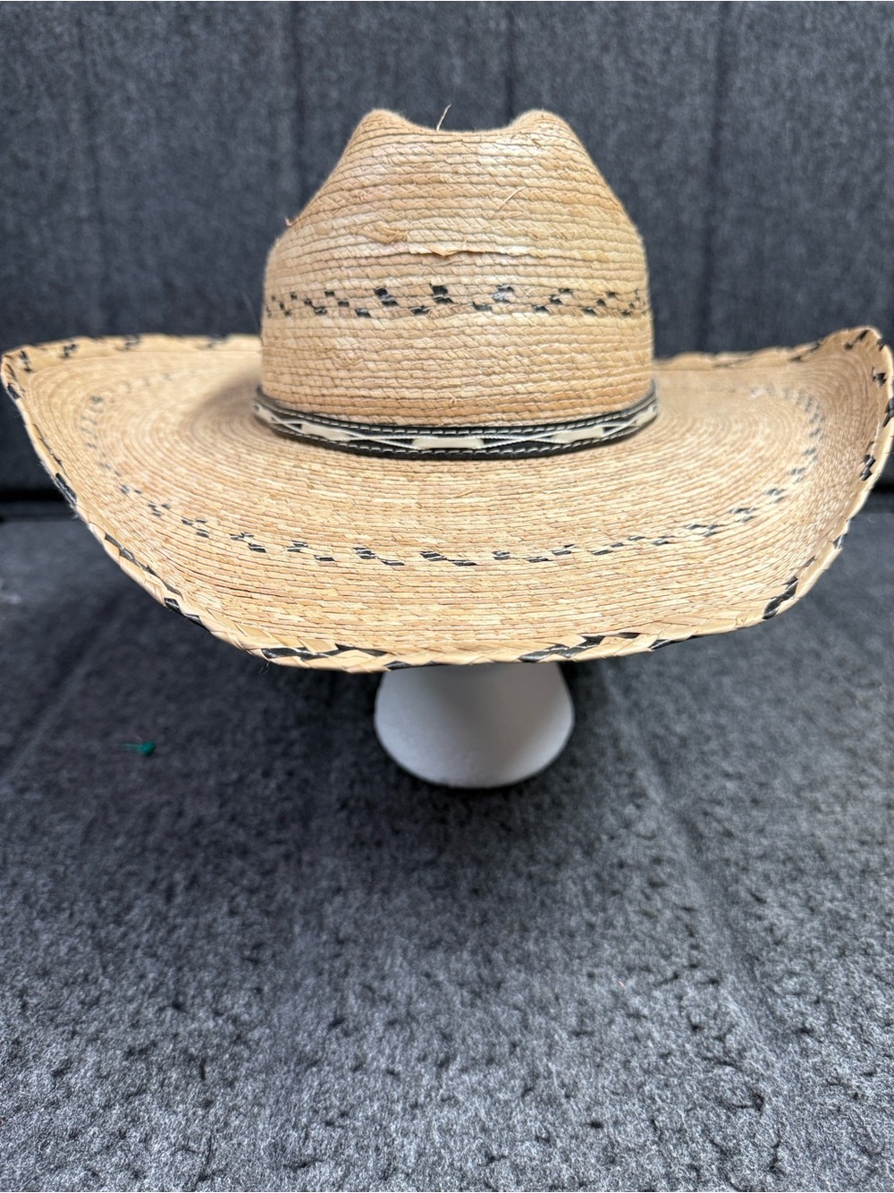 Lone Star Hats Men's Natural Straw Cowboy Hat with Black Accents